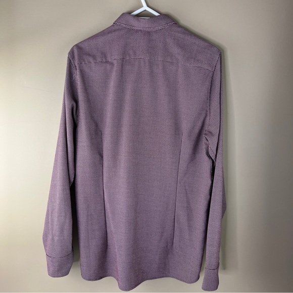Men's Ted Baker Burgundy Casual Button up Up Shirt - Picture 3 of 8